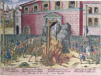 Hanging of Anne du Bourg, Place de Greve, 23rd December 1559