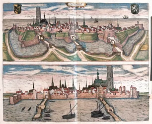 Harderwijk, the Small Port on the Zuiderzee, Netherlands (engraving)