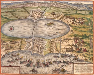 View of Tunis, Tunisia, with the Fortress of Goulette Which Controls Access to Lake Tunis and the New Fortress in Front of the City Walls