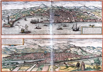Views of Genes (Genua) and Florence (Florentia), Italy