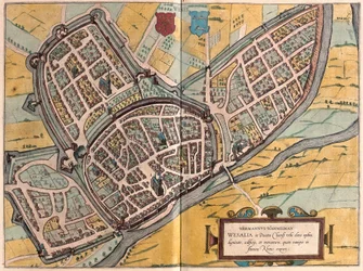 Wesel in North Rhine-Westphalia, Germany (engraving)