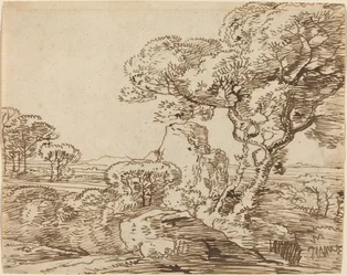 Landscape with Trees and Craggy Rocks