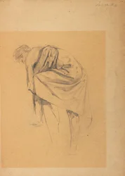 Figure Study of a Woman Bending to the Left