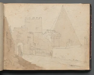 Album with Views of Rome and Surroundings, Landscape Studies, page 08a: Porta St. Paolo