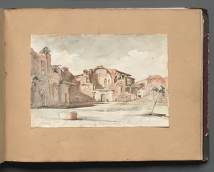 Album with Views of Rome and Surroundings, Landscape Studies, page 22a: Terme di Diocleziano, Rome