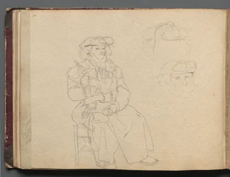 Album with Views of Rome and Surroundings, Landscape Studies, page 38b: Figure Study