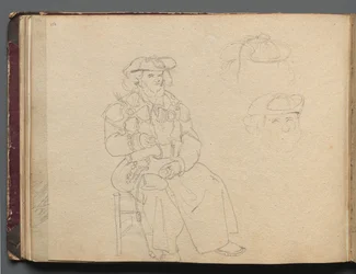 Album with Views of Rome and Surroundings, Landscape Studies, page 38b: Figure Study