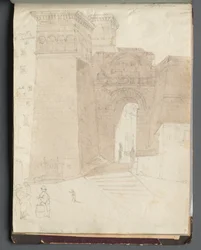 Album with Views of Rome and Surroundings, Landscape Studies, Page 50a: Roman Architectural View