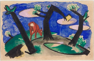 Landscape with Red Animal
