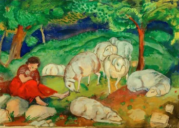 Shepherdess with Sheep