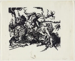 Lion Hunt after Delacroix