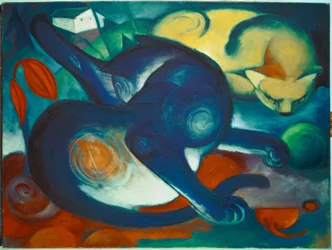 Two Cats, Blue and Yellow