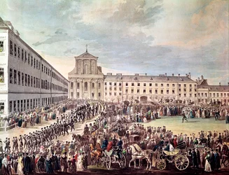 Funeral of Ludwig van Beethoven (1770-1827) in Vienna, 29th March 1827 (detail)