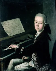 Portrait of Carl Graf Firmian at the Piano, formerly thought to be Wolfgang Amadeus Mozart (1756-91)