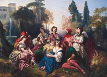 The Decameron. Composition inspired by the collection of novellas by Giovanni Boccaccio (Jean Boccace)
