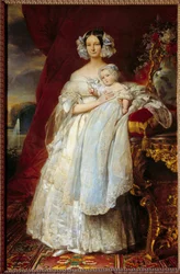 Portrait of Helene Louise of Mecklembourg Schwerin, Duchess of Orleans and the Count of Paris
