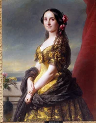 Portrait of Madame Manuel, Countess of Gramedo. Painting by Franz Xaver Winterhalter (1806-1873)