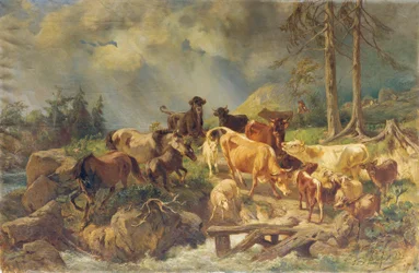 Mountainous Landscape with Cows