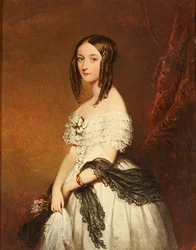 A Still Life of Assorted Flowers in a Vase with Mixed Fruit on a Ledge