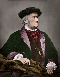 Portrait of Richard Wagner (1813-1883), German composer. 1871. Digital colouring.