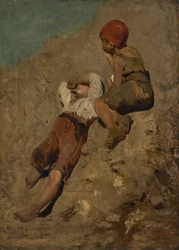 Two Peasant Boys on a Slope