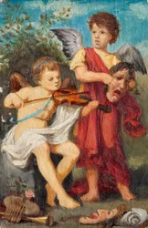 Putti Making Music with Masks
