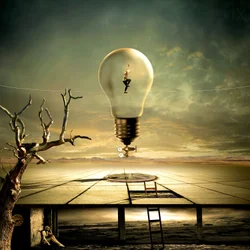 Surreal Lightbulb Dreamscape