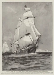 A Touch of Old Sea Life, HMS Active and HMS Volage Going out of Portsmouth Harbour under Sail Only
