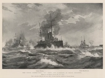The Naval Manoeuvres, X Fleet off Guernsey in Heavy Weather
