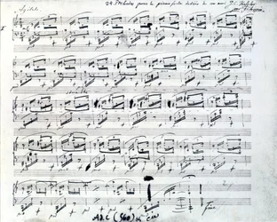 Sheet music for Prelude 1 for piano by Frederic Chopin