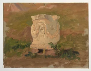 Athens, Sculpture in Dionysus Theatre, April 1869