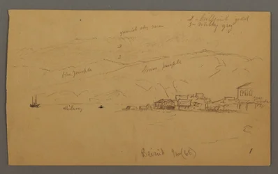 Bay with Houses, Mountains Behind, January 1868