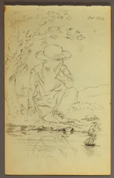 Boy Kneeling Beside a Tree, 1844