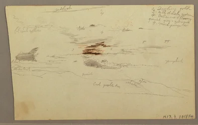 Clouds over hill range, 1863
