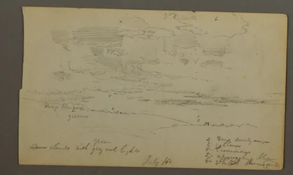 Cloudy sky over hill ridges (Maine?), 1860