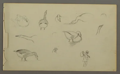 Eight Studies of Ducks, Two Figure Studies, possibly 1857–58