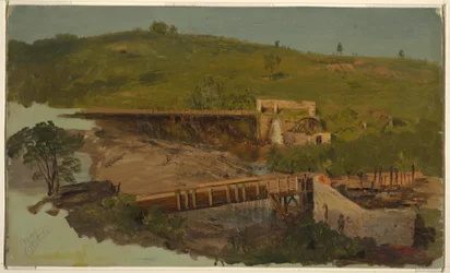 Hill with Viaducts and Ruined Mills, Near Catskill, New York, ca. 1865