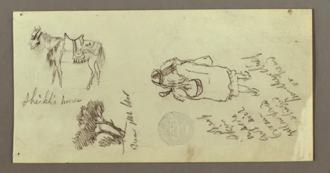 Horse, Figure From Back, Trees, possibly 1868