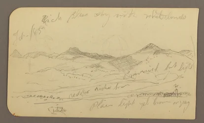Landscape, Houses; Verso: Tree Top, February 1885