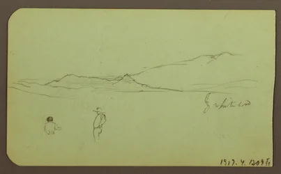 Mountain Landscape; Verso: Mountain Landscape, Figure, 1883