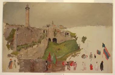 Parade Entering the City, Jaffa, early March 1868