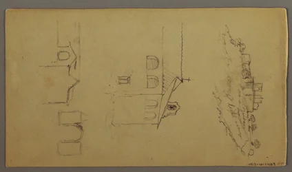 Recto: Blank; Verso: Fortree on Hilltop, Two c, Gateway, possibly 1868–69