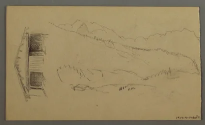 Rooftops, Gate, Mountain Peaks, August 1868