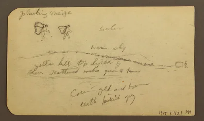 Rugged Mountain Across a Plain; Verso: Figures, Landscape, December 12, 1884