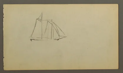 Sailboat Riding Waves, Possibly 1860