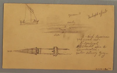 Sailship, Mountainous Coast, Islands, May 29, 1868