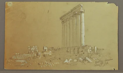 Temple of Jupiter at Sunrise, Baalbek, May 7, 1868