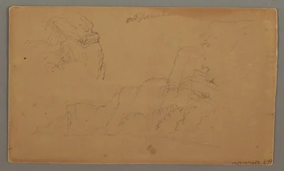 Timber House, Two Sailboats, Roof Studies, possibly 1868