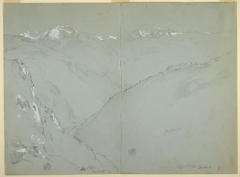 Valley Landscape with Snow Capped Peaks, Bernese Alps, Switzerland, Part 1, September 1, 1868
