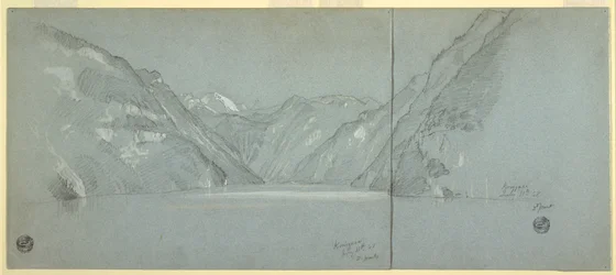 View of Lake Konigssee with the Falkenstein, near Berchtesgaden, Bavaria, Germany, Part 2, July 11, 1868